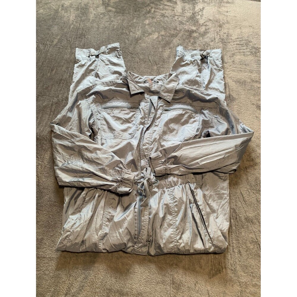 Free People Movement Jumpsuit Womens Small Blue Golden Hour Coveralls Silky Boho - Picture 9 of 16